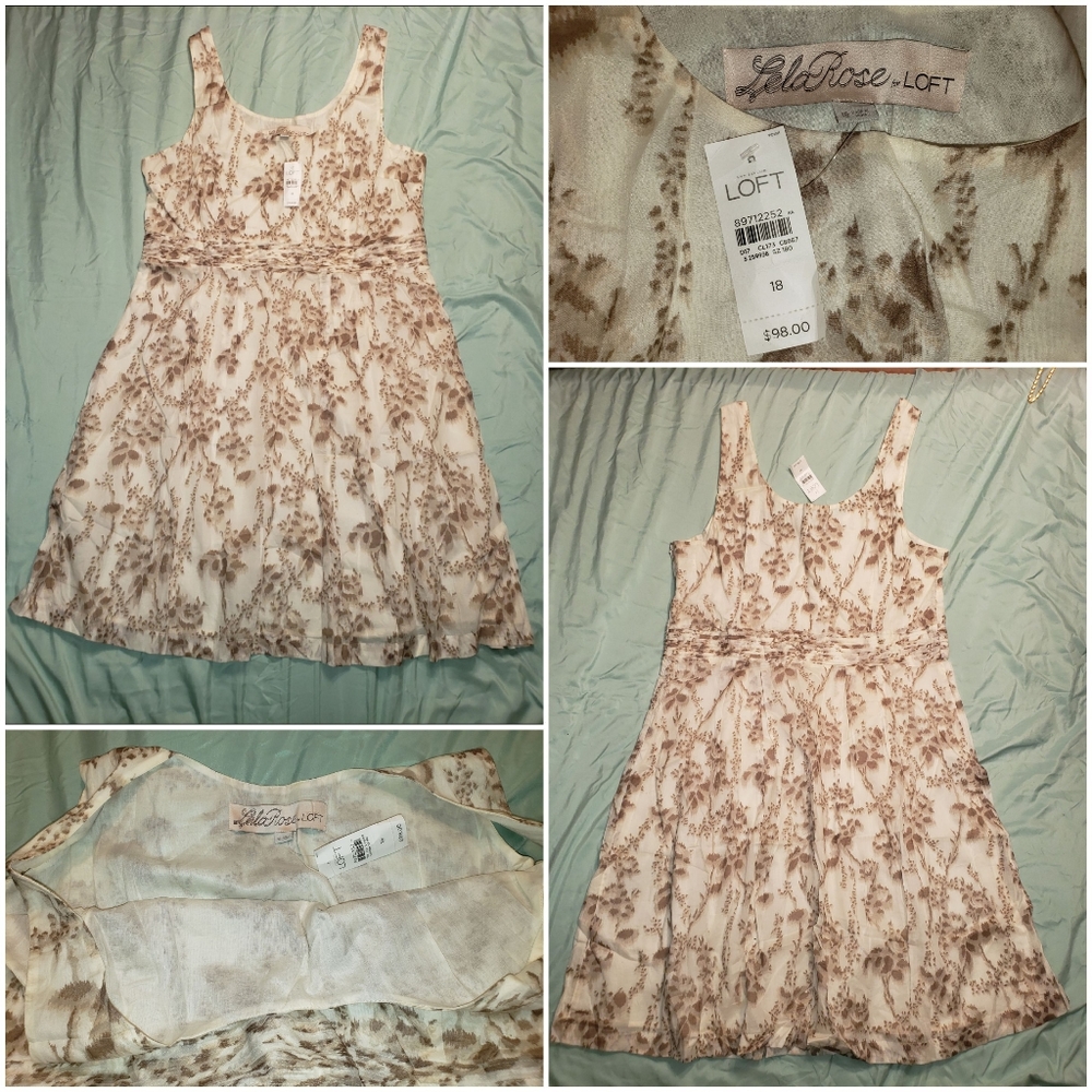 Lela Rose for LOFT Simply BEAUTIFUL Fit and Flare Dress NWT $98 Size 18 😍
